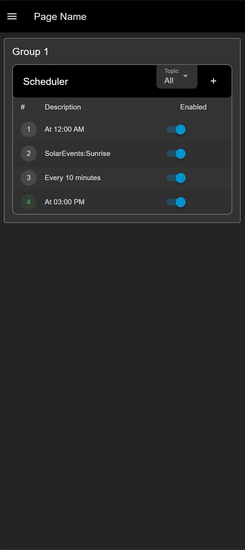 Adding a New Schedule